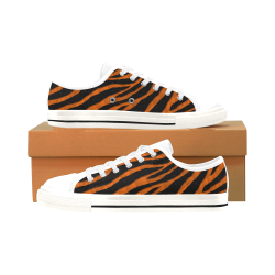 Ripped SpaceTime Stripes - Orange Men's Classic Canvas Shoes/Large Size (Model 018)