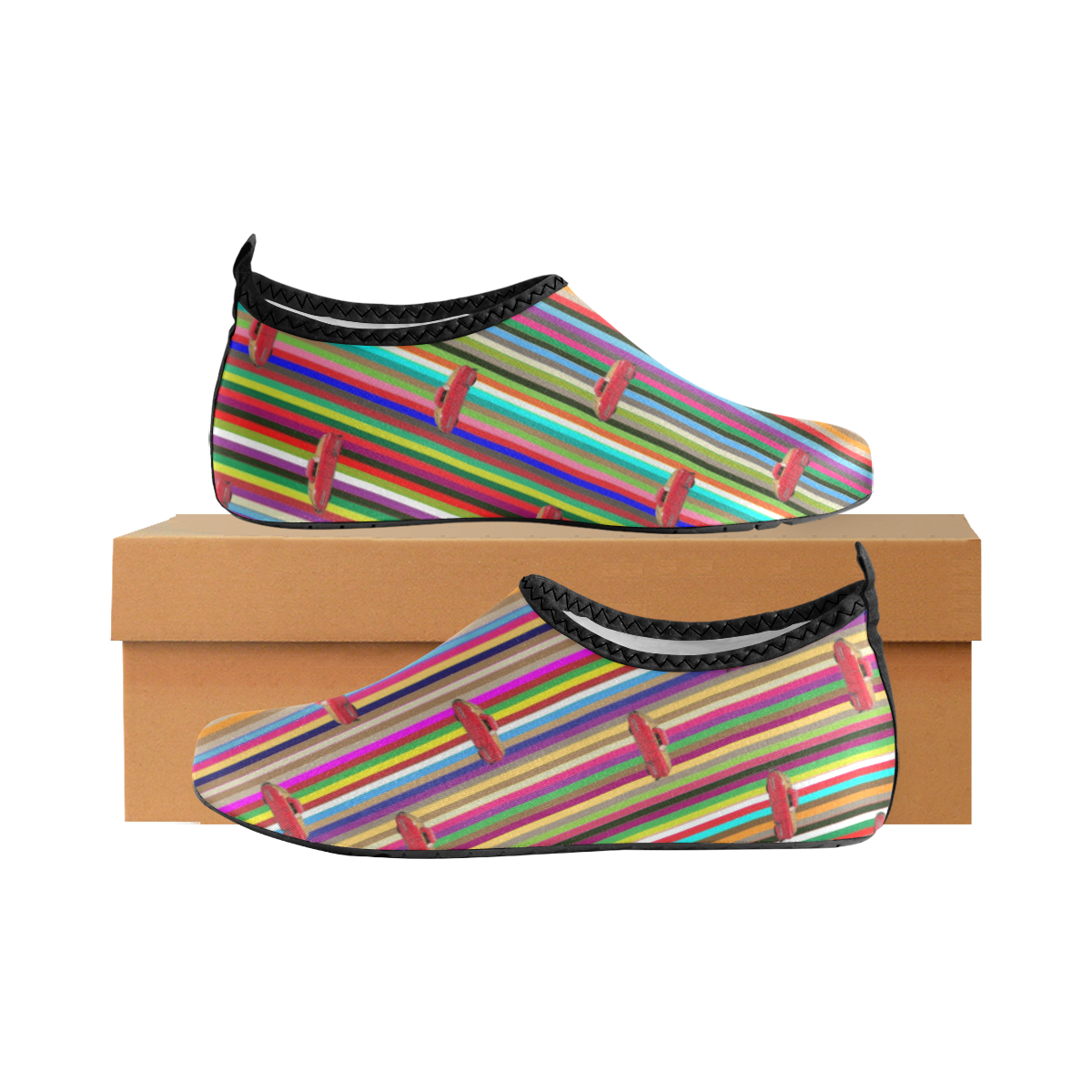 Stripes n Cars Kids' Slip-On Water Shoes (Model 056)