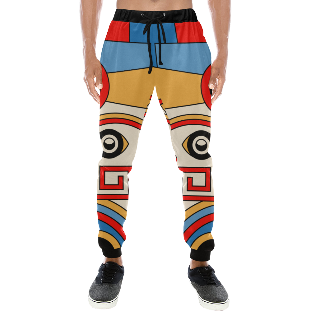 Aztec Religion Tribal Men's All Over Print Sweatpants/Large Size (Model L11)