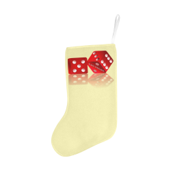 Las Vegas Craps Dice on Yellow Christmas Stocking (Without Folded Top)
