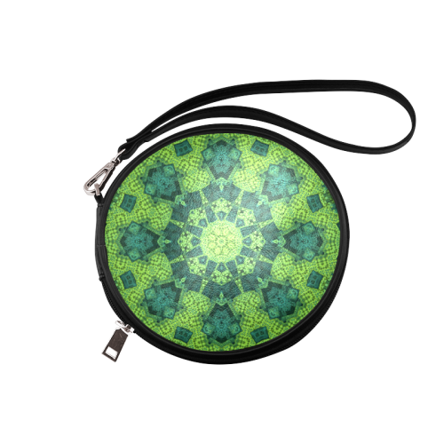 Green Theme Mandala Round Makeup Bag (Model 1625)