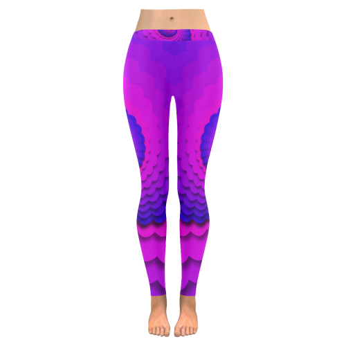 Spiral wave Women's Low Rise Leggings (Invisible Stitch) (Model L05)