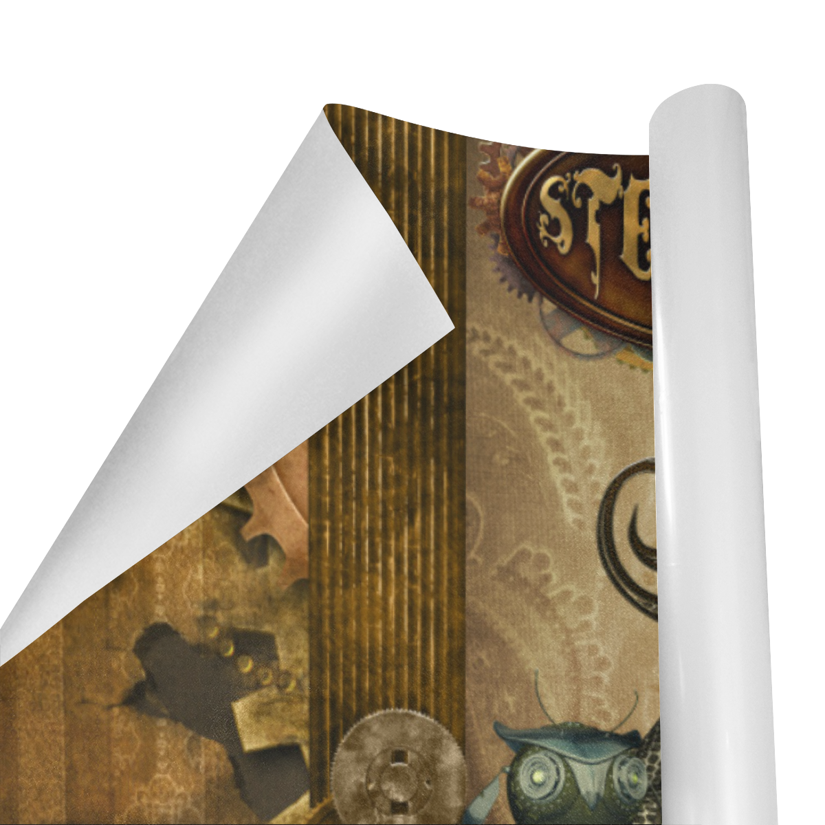 Steampunk lady with owl Gift Wrapping Paper 58"x 23" (2 Rolls)
