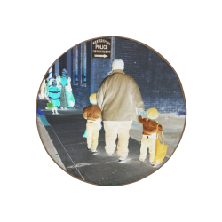 Ghosts roaming the street (brown) 30 Inch Spare Tire Cover