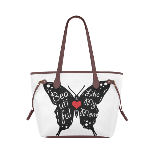 Beautiful LIKE MY MOM WHITE Clover Canvas Tote Bag (Model 1661)