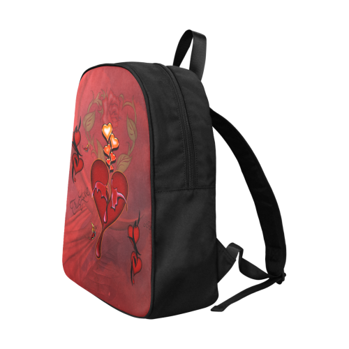Wonderful hearts Fabric School Backpack (Model 1682) (Large)