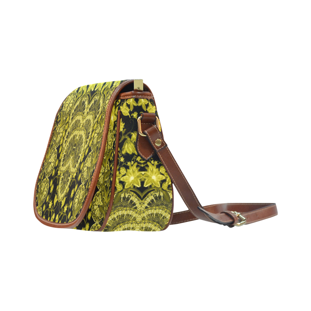 indian flowers 16 Saddle Bag/Small (Model 1649) Full Customization