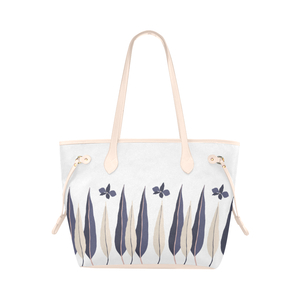 Oiseau Fleur White Handbag Clover Canvas Tote Bag (Model 1661)