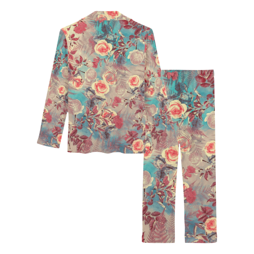 flowers #flowers #pattern Women's Long Pajama Set