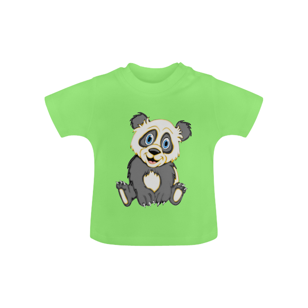 Smiling Panda Green Baby Classic T-Shirt (Model T30)