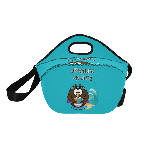 owl lifeguard on duty Neoprene Lunch Bag/Large (Model 1669)