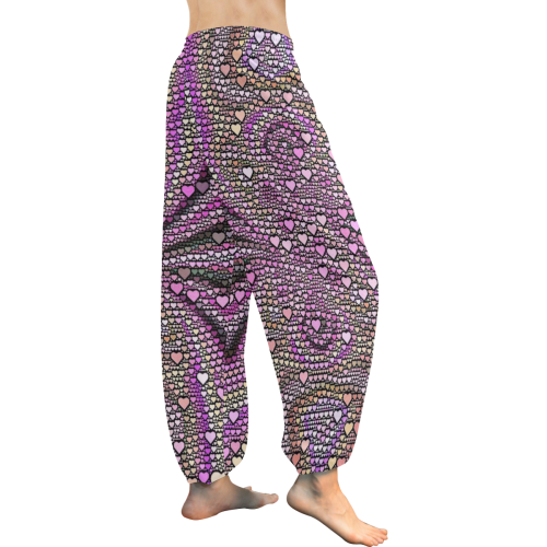 hearts everywhere C by JamColors Women's All Over Print Harem Pants (Model L18)