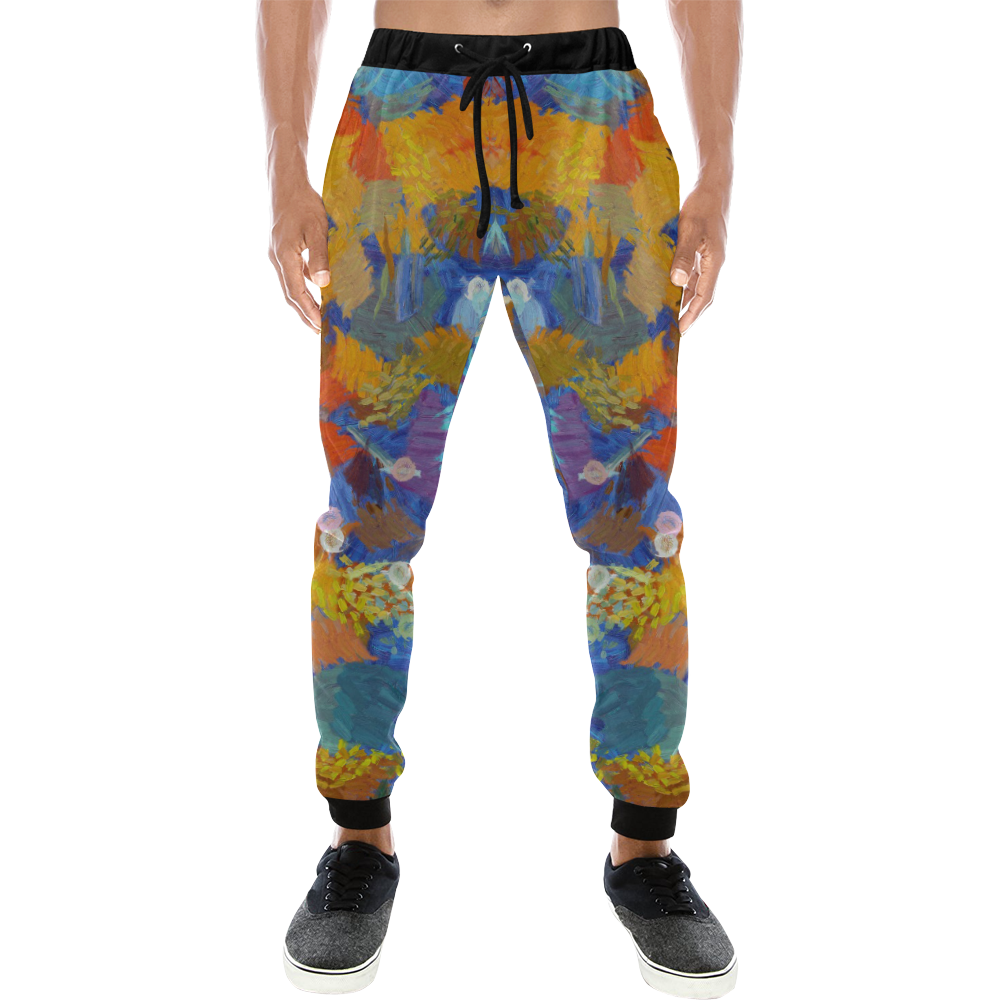 Colorful paint strokes Men's All Over Print Sweatpants (Model L11)