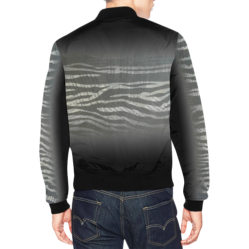Gradient Zebra All Over Print Bomber Jacket for Men (Model H19)