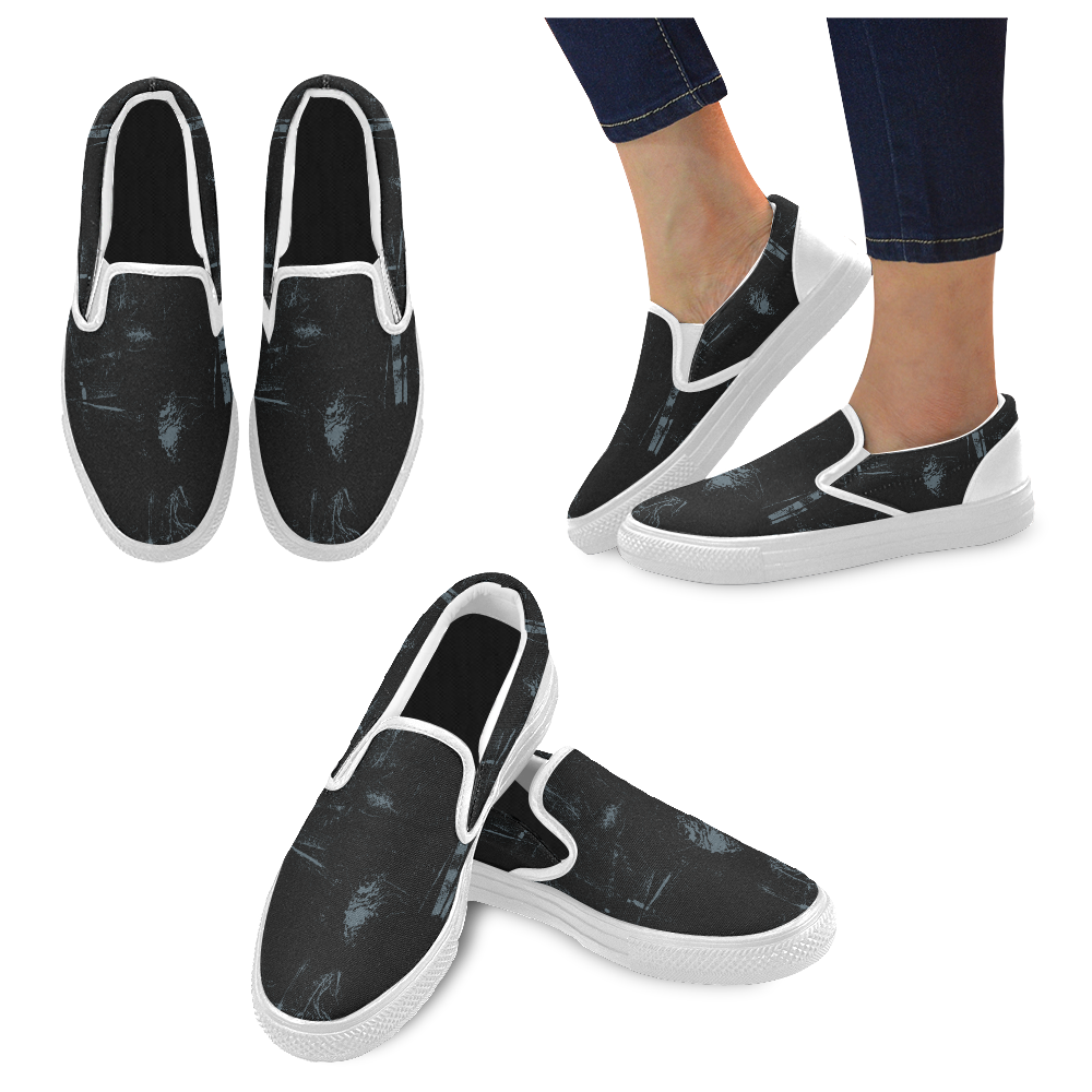 retro3kl Women's Unusual Slip-on Canvas Shoes (Model 019)