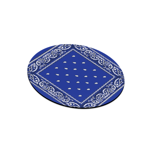 KERCHIEF PATTERN BLUE Round Mousepad