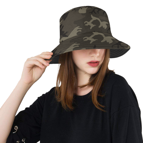 Camo Grey All Over Print Bucket Hat