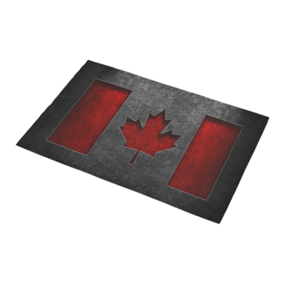 Canadian Flag Stone Texture Bath Rug 16''x 28''