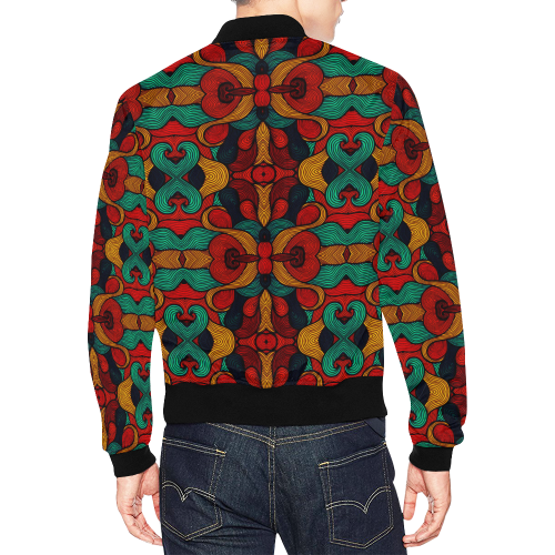 psychedelic art All Over Print Bomber Jacket for Men (Model H19)