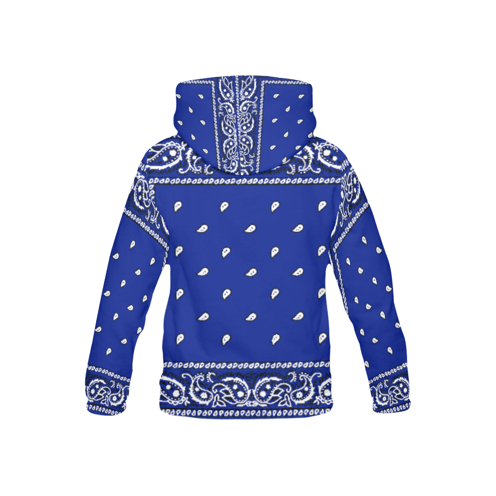 KERCHIEF PATTERN BLUE All Over Print Hoodie for Kid (USA Size) (Model H13)