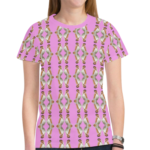 kylie pattern 2a pnk New All Over Print T-shirt for Women (Model T45)