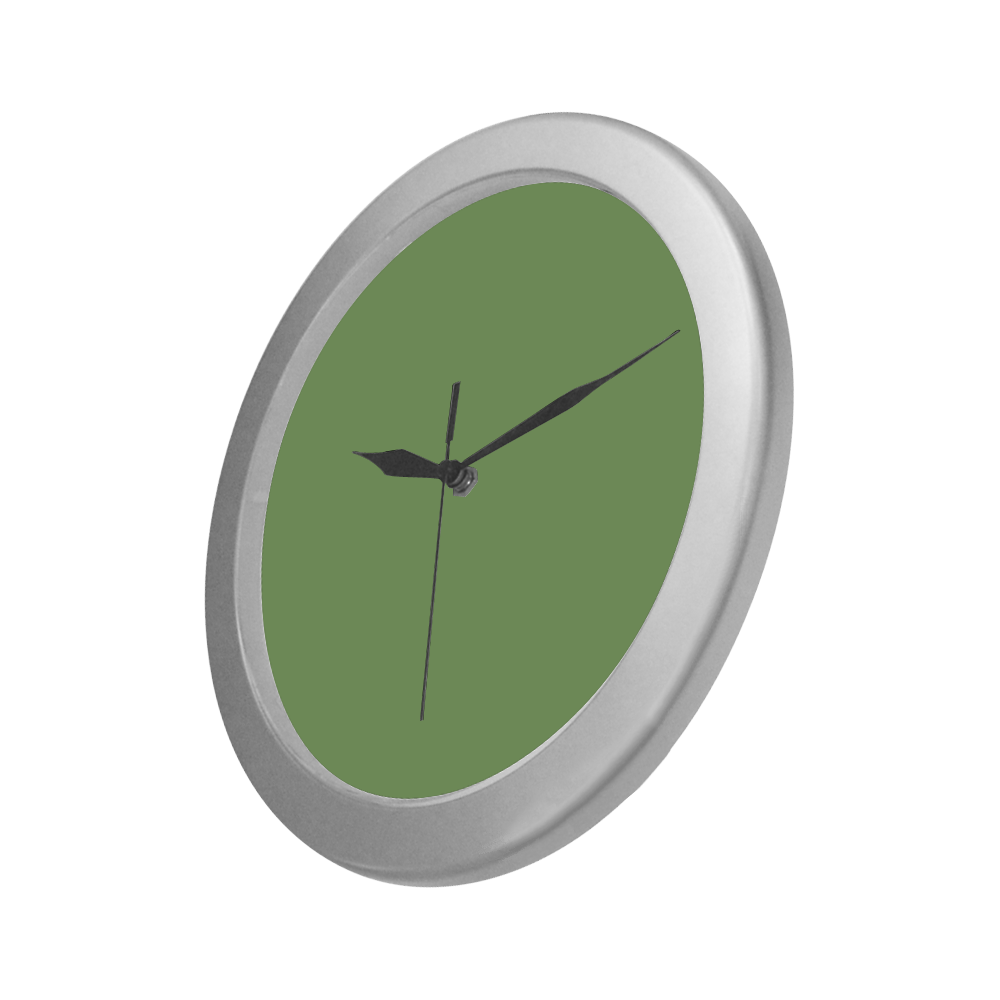 color asparagus Silver Color Wall Clock