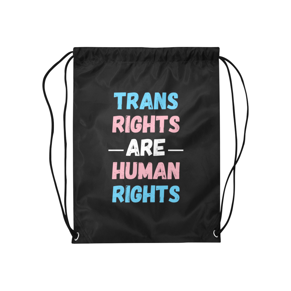 Trans Rights Are Human Rights Medium Drawstring Bag Model 1604 (Twin Sides) 13.8"(W) * 18.1"(H)