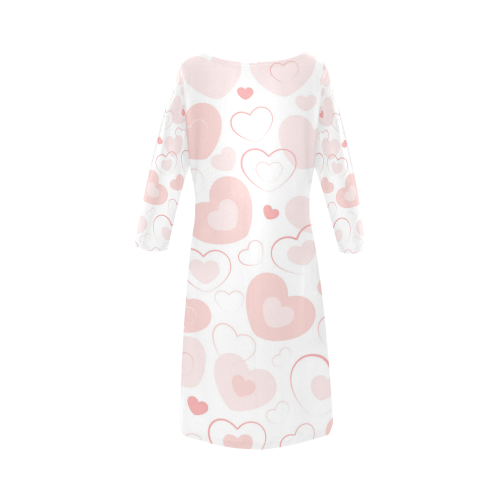 Pastel Pink Hearts Round Collar Dress (D22)