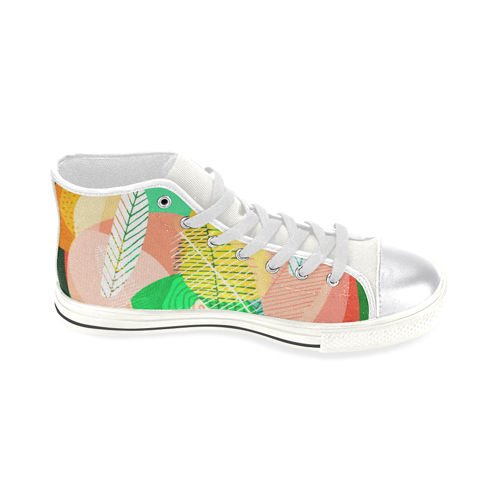 flower pattern Women's Classic High Top Canvas Shoes (Model 017)