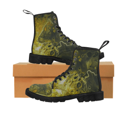 Fantasy Swirl Yellow. Martin Boots for Women (Black) (Model 1203H)