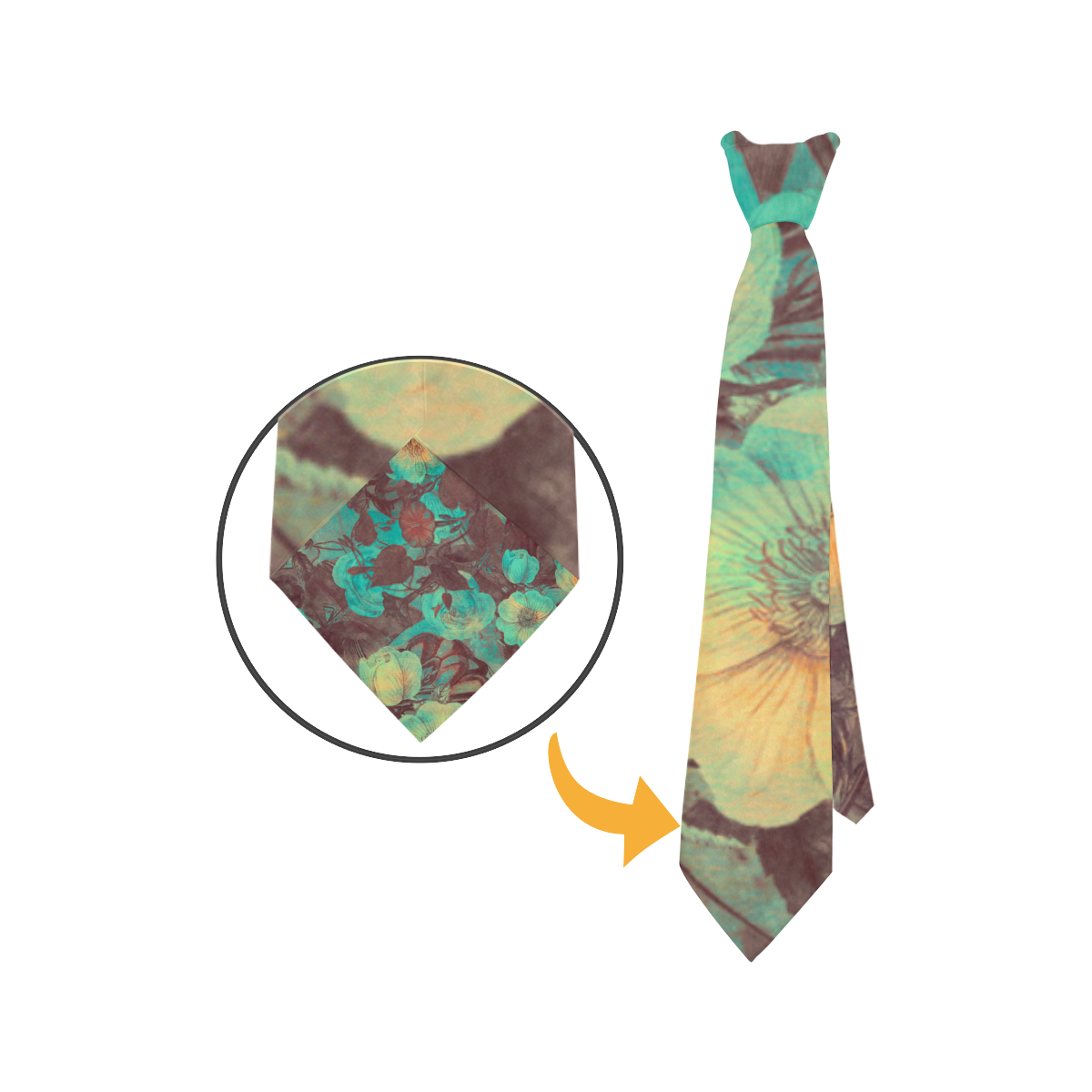 flowers #flowers #pattern Custom Peekaboo Tie with Hidden Picture