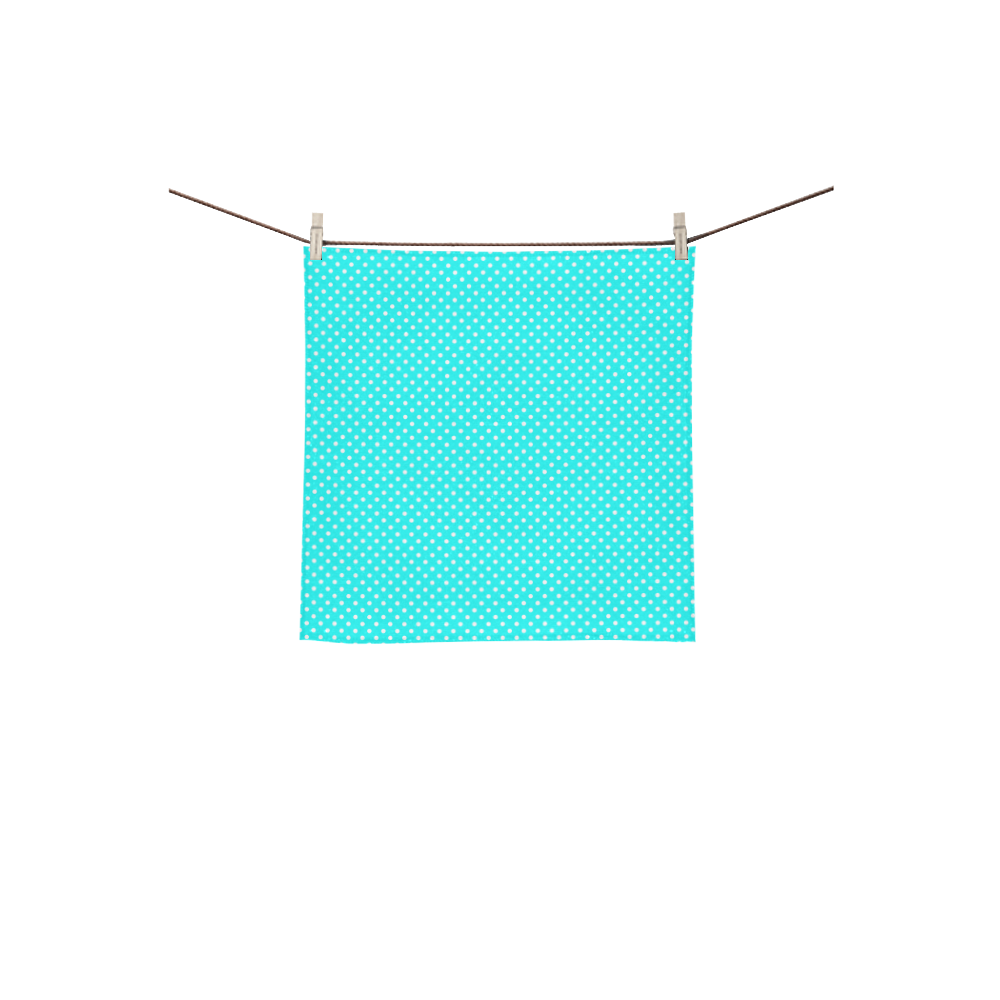 Baby blue polka dots Square Towel 13“x13”