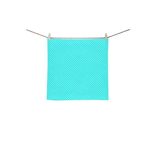 Baby blue polka dots Square Towel 13“x13”