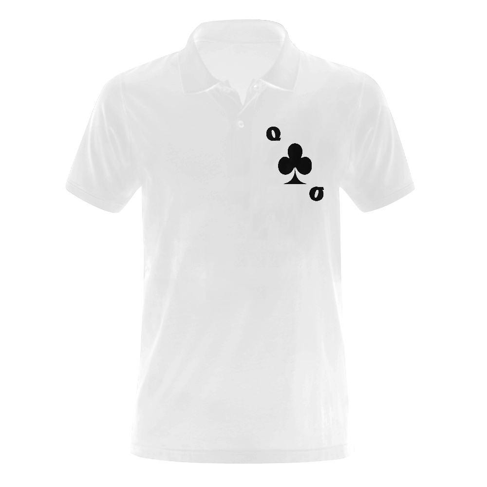 Playing Card Queen of Clubs Men's Polo Shirt (Model T24)