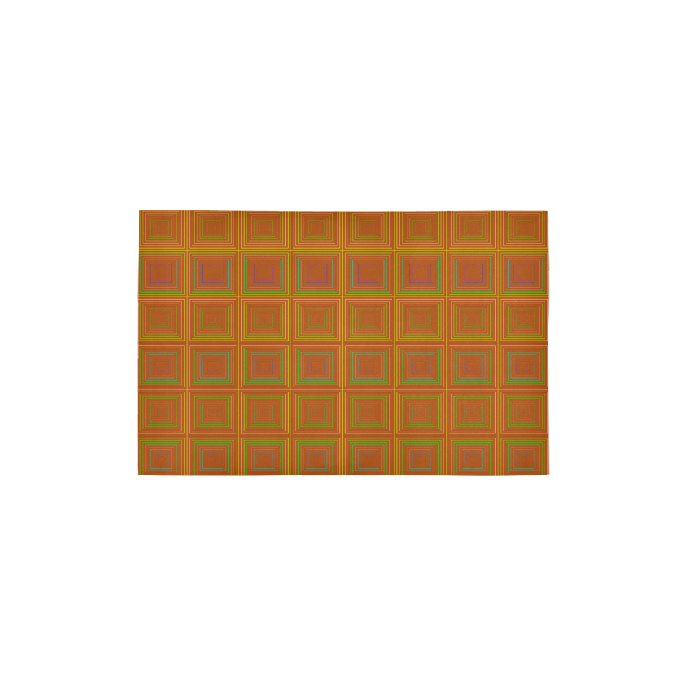 Copper reddish multicolored multiple squares Area Rug 2'7"x 1'8‘’