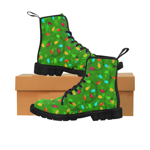 Christmas Pattern by K.Merske Martin Boots for Men (Black) (Model 1203H)