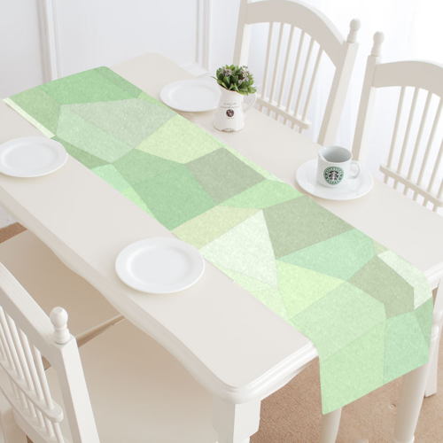 Pastel Greens Mosaic Table Runner 16x72 inch