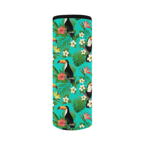 Tropical Summer Toucan Pattern Neoprene Water Bottle Pouch/Large