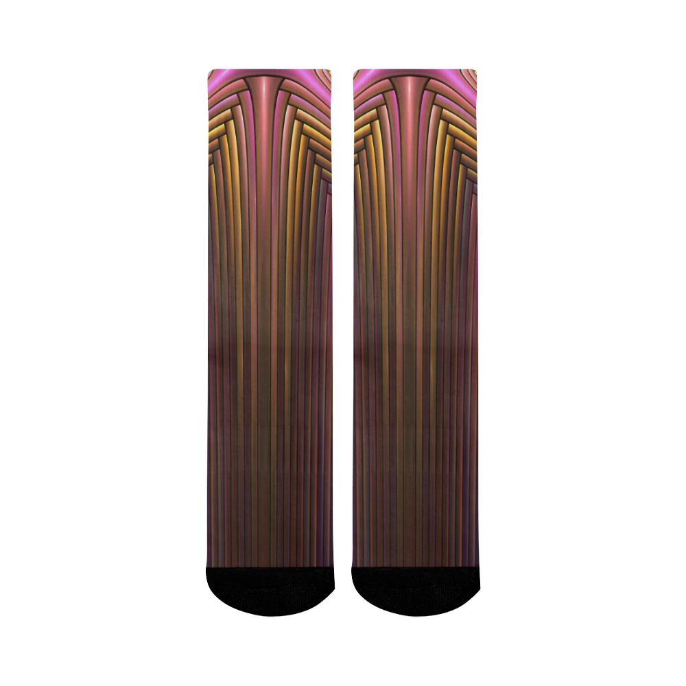 Art Deco Pattern II Mid-Calf Socks (Black Sole)