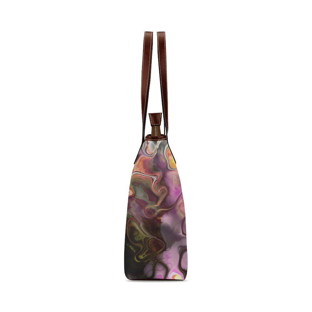 Colorful Marble Design Shoulder Tote Bag (Model 1646)