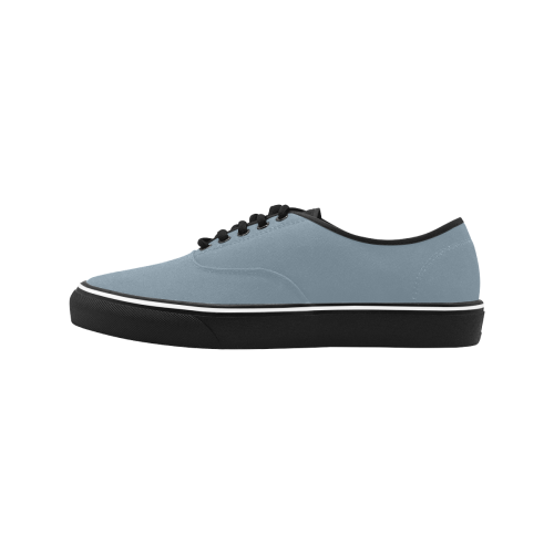 color light slate grey Classic Men's Canvas Low Top Shoes/Large (Model E001-4)