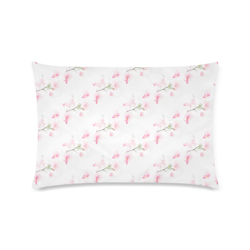 Pattern Orchidées Custom Zippered Pillow Case 16"x24"(Twin Sides)
