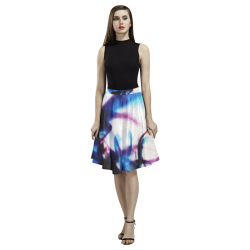 Abstract Photographic Drawing Melete Pleated Midi Skirt (Model D15)