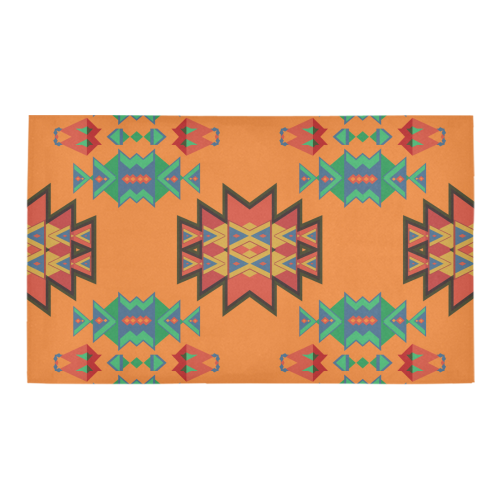 Misc shapes on an orange background Azalea Doormat 30" x 18" (Sponge Material)