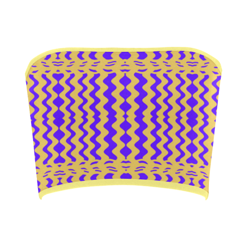Purple Yellow Modern  Waves Lines Bandeau Top