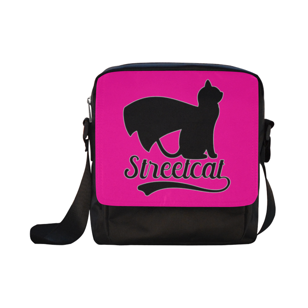 Messenger Streetcat pink Crossbody Nylon Bags (Model 1633)