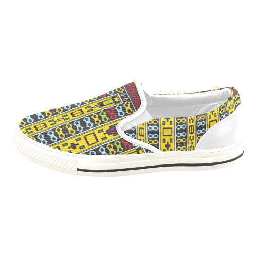 Shapes rows Slip-on Canvas Shoes for Kid (Model 019)