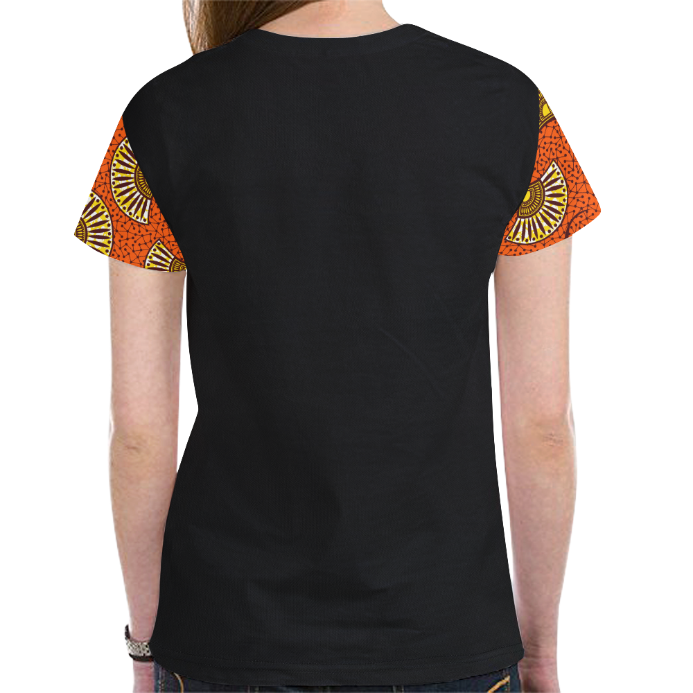 T shirt Black Wax 2 GV New All Over Print T-shirt for Women (Model T45)