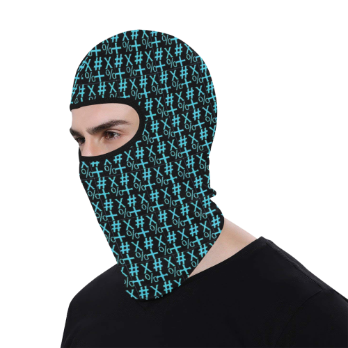 NUMBERS Collection Symbols Teal/Black All Over Print Balaclava