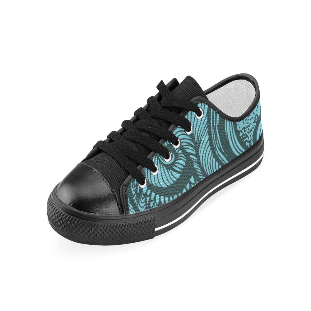 agua marina Women's Classic Canvas Shoes (Model 018)